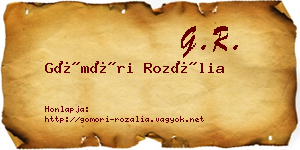 Gömöri Rozália névjegykártya